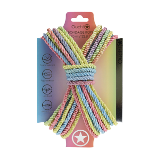 Polyester Bondage Rope - 32.8 ft / 10 m - Multicolor Pastel | Toy4Love