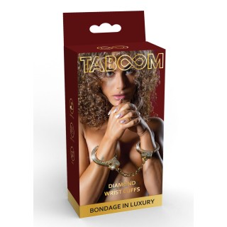 Bondage in Luxury Diamond Wrist Cuffs Gold - Taboom | Toy4Love