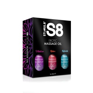 S8 Massage Oil Box 3x 50 ml - Stimul8 S8 | Toy4Love