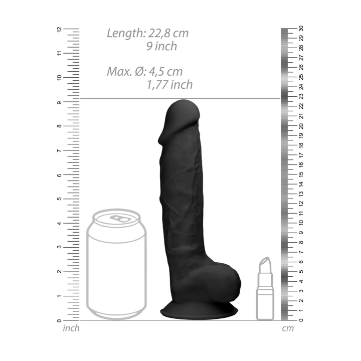 Silicone Dildo with Balls - 9 / 23 cm - Ultra by RealRock | Toy4Love