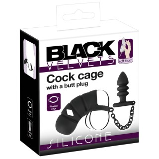 Black Velvets Cock cage with a | Toy4Love