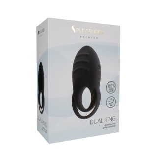 DUAL COCK RING - BLACK - S Pleasures Premium Line | Toy4Love