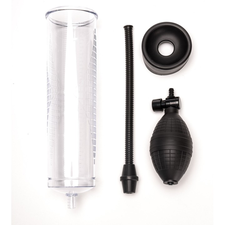 pompka próżniowa do powiększania penisa z gruszką duża przezroczysta -