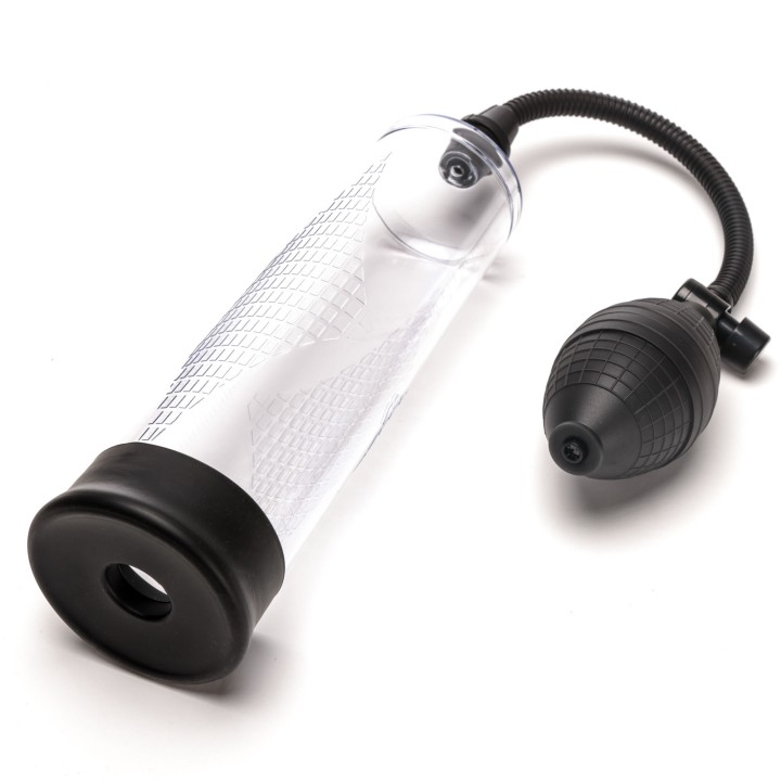 pompka próżniowa do powiększania penisa z gruszką duża przezroczysta -