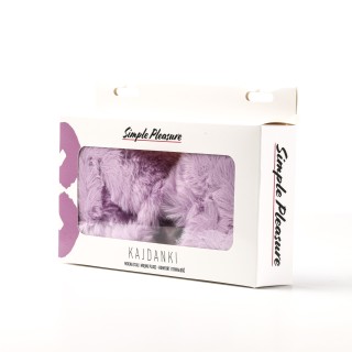 Simple Pleasure kajdanki erotyczne metalowe z futerkiem jasno różowe |