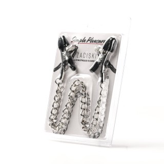 Simple Pleasure zaciskski na sutki łańcuszek srebro | Toy4Love