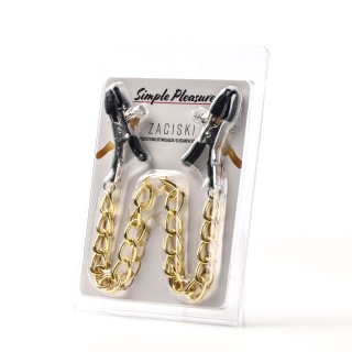 Simple Pleasure zaciskski na sutki łańcuszek złoty | Toy4Love