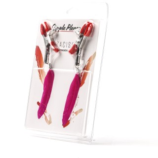Simple Pleasure zaciski na sutki komplet  piórka różowe | Toy4Love