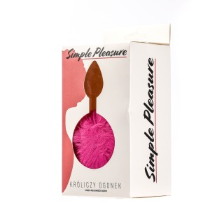 korek analny silikonowy różowy rozmiar s króliczy ogonek - Simple Plea