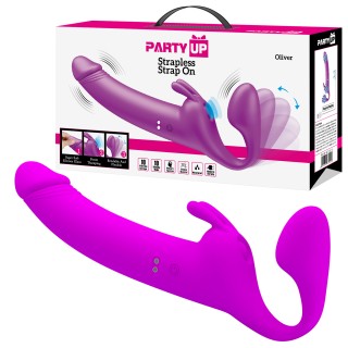 Party Up strap-on wibracje ładowany usb kolor fioletowy Oliver | Toy4L
