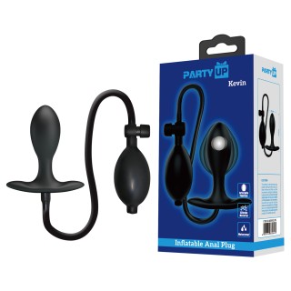 Party Up korek analny pompowany silikonowy kolor czarny Kevin | Toy4Lo