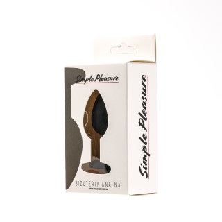 Simple Pleasure korek analny silikonowy czarny rozmiar s kryształ ciem