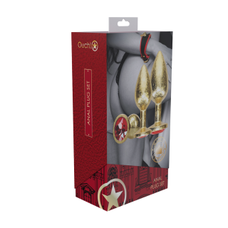 Milan Collection - Metal Anal Plug Set - Gold - Ouch! by Shots | Toy4L
