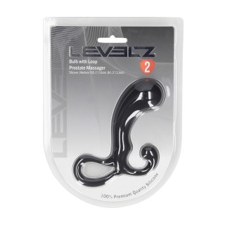 Bulb with Loop Silicone Prostate Massager - M - Black | Toy4Love