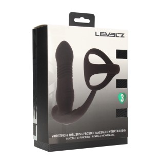 Vibrating and Thrusting Silicone Prostate Massager with Tri O Cockring
