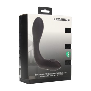 Vibrating Heating Bendable Tapping Silicone Prostate Stimulator - Blac