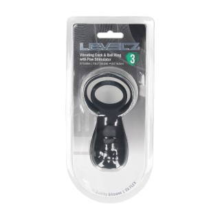 Vibrating Cock and Ball Ring with Paw Stimulator - Black | Toy4Love