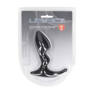 Double Ripple Silicone Prostate Massager - Black | Toy4Love