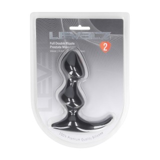 Full Double Ripple Silicone Prostate Massager - Black - Levelz by Shot