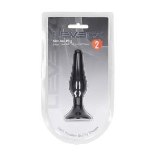 Slim Silicone Anal Plug - S - Black - Levelz by Shots | Toy4Love