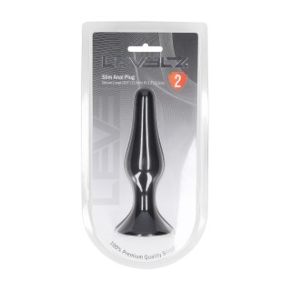 Slim Silicone Anal Plug - L - Black | Toy4Love