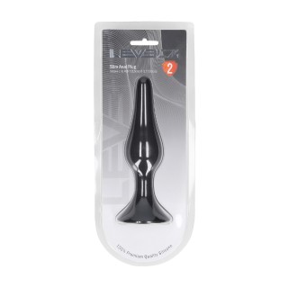 Slim Silicone Anal Plug - XL - Black - Levelz by Shots | Toy4Love