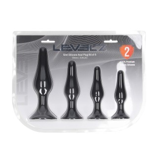 Slim Silicone Anal Plug Set of 4 - S/M/L/XL - Black | Toy4Love