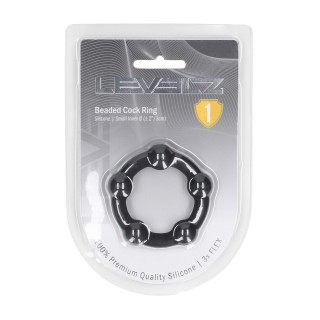 Beaded Silicone Cockring - S - 30mm - Black | Toy4Love