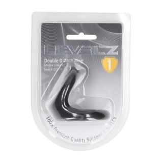 Double O Silicone Cockring - M - Black - Levelz by Shots | Toy4Love