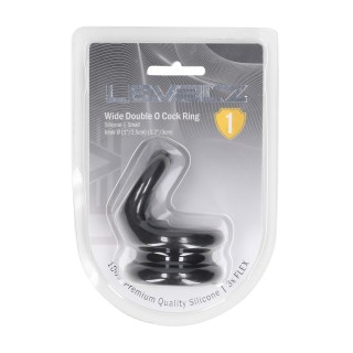 Wide Double O Silicone Cockring - S - Black | Toy4Love