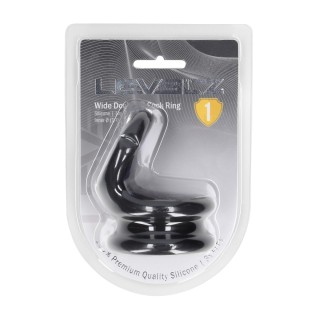 Wide Double O Silicone Cockring - L - Black | Toy4Love