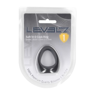 Soft Tri O Silicone Cockring - Black | Toy4Love