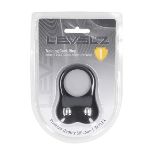 Silicone Training Cockring - M - Black - Levelz by Shots | Toy4Love