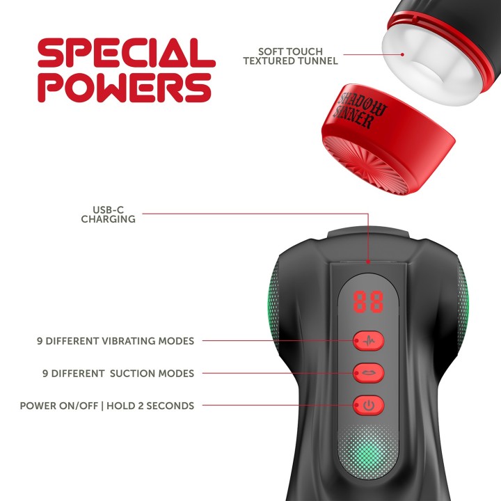 Raven - Shadow Sinner - Multi Function Masturbator | Masturs